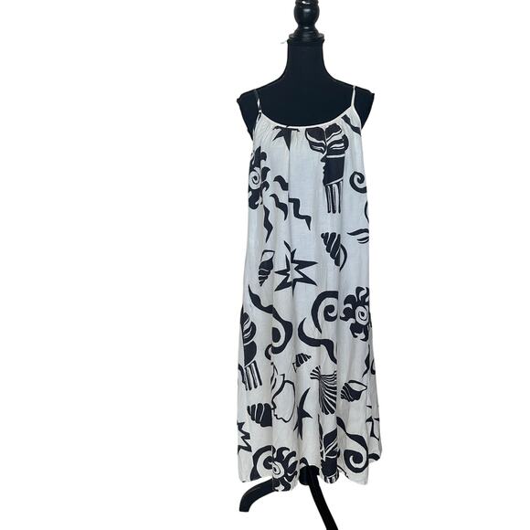 Untitled in Motion Linen Maxi Sundress MEDIUM Babydoll Vacation Dress Beach $354 - Picture 8 of 10